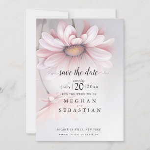 Boho Pink Daisy Save The Date