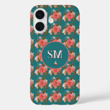 Boho Pink Floral Personalise Monogram