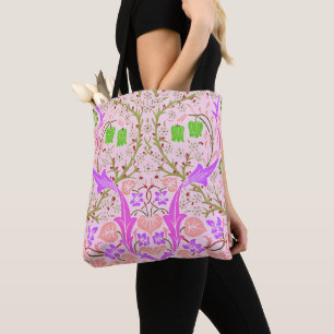 Boho Pink Floral William Morris Art Tote Bag