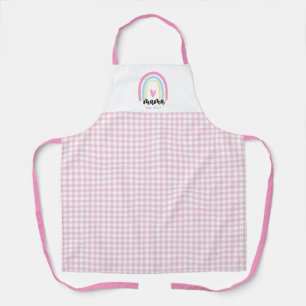 Boho Pink Gingham Custom Mama Est. Year keepsake Apron