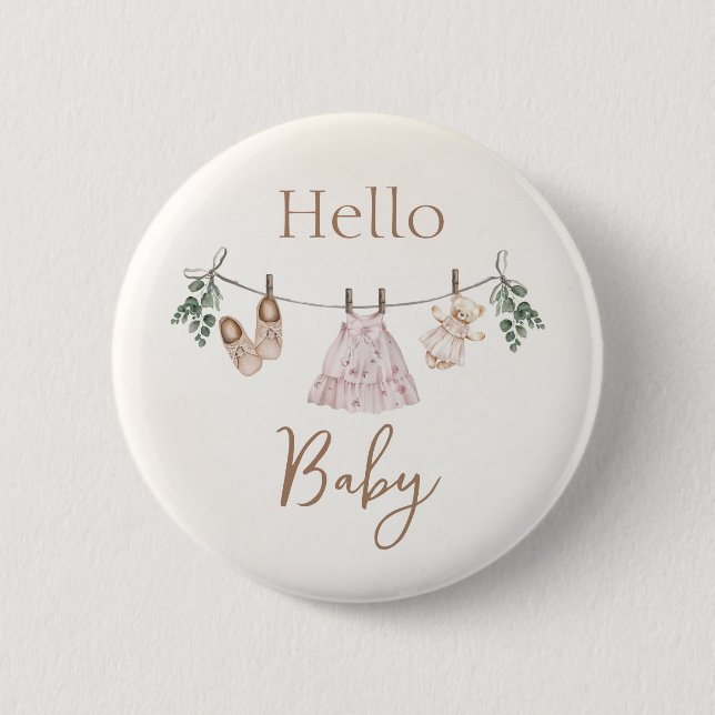 Boho pink Girl Baby Clothes  6 Cm Round Badge (Front)
