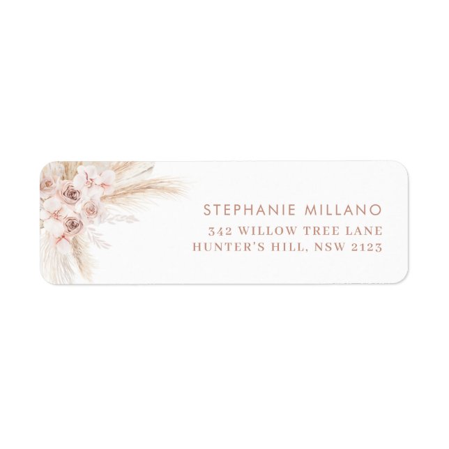 Boho Pink Girl Baptism Return Address  (Front)