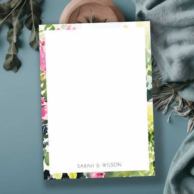Boho Pink Green Tropical Bougainvillea Wedding Card (Creator Uploaded)