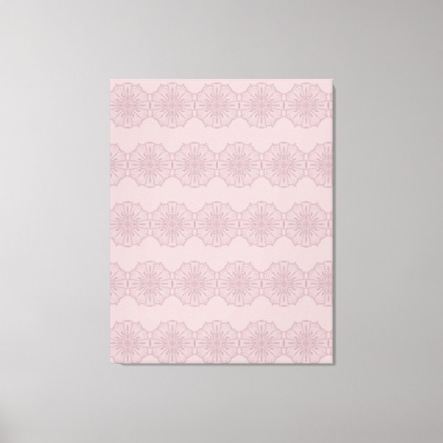 Boho Pink Mandala Hand Drawn Art Canvas Print (Front)