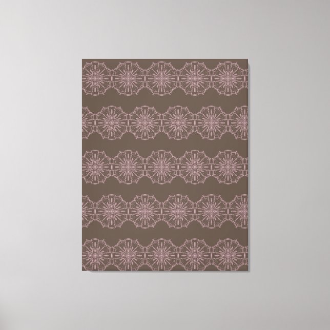 Boho Pink Natural Mandala Hand Drawn Art Canvas Print (Front)