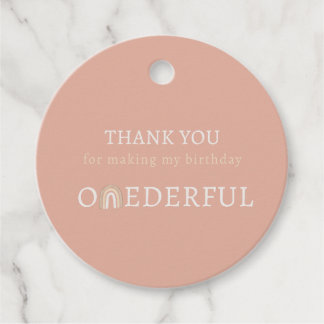 Boho Pink Onederful First Birthday Party Favour Ta Tags