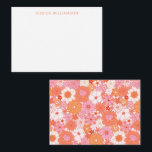 Boho Pink Orange Floral Custom Name Gift Enclosure Card<br><div class="desc">Add a whimsical touch to your gifts with this boho pink and orange floral custom name gift enclosure note card, perfect for weddings, birthdays, baby showers, and special occasions; featuring a vibrant, free-spirited floral design in warm, sunset-inspired hues, this personalised note card is ideal for those who love artistic details...</div>
