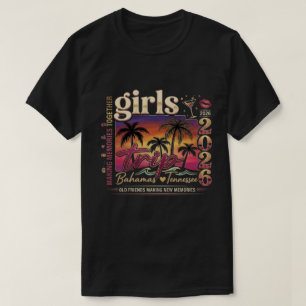 Boho Pink & Orange    Retro Sunset Girls Trip 2026 T-Shirt