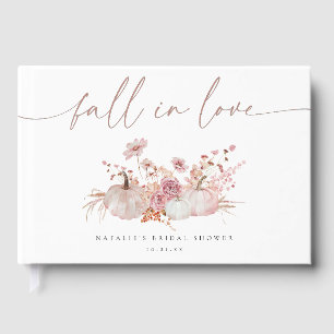 Boho Pink Pumpkin Fall Bridal Shower Guest Book