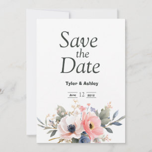 Boho Pink & Red Rose Elegant Wedding  Invitation