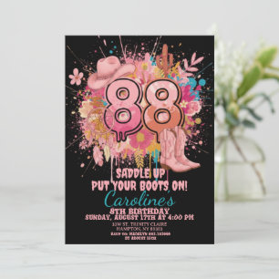 Boho Pink Rustic Western Cowgirl Birthday  Invitation