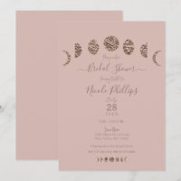 Boho Pink Shine Moon Phases Modern Bridal Shower 