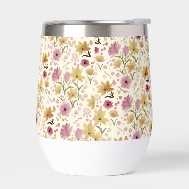 Boho Pink Wildflower Watercolor  (Left)