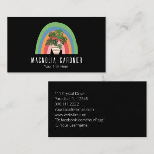 Boho Plant Lover Organic Master Gardener Nursery Business Card