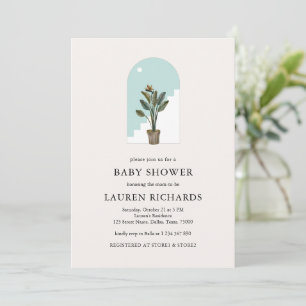 Boho Plant Organic Nature Theme Baby Shower Invitation