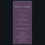 Boho Plum Purple Elegant Minimalist I Wedding Programme<br><div class="desc">Beautiful boho,  minimalist and classic,  our Plum Purple Minimalist Wedding Program will be beautiful for your order of service. Fully customisable with all of your wedding program information.</div>