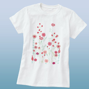 Boho Plymouth Wild Flowers Modern Painting T-Shirt