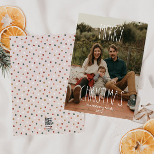 Boho Polka Dot Christmas Classic Full Photo Holiday Card