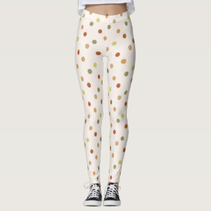 Boho Polka Dots Earthy Pattern  Leggings