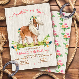 Boho Pony Birthday Party Invitation