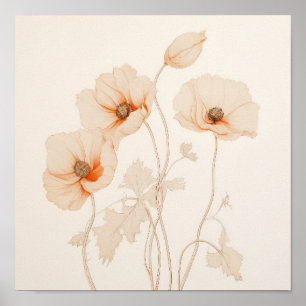 Boho Poppies Ethereal Floral Poster