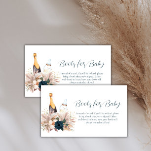 Boho Poppin Champagne Bottles Books Baby Shower Enclosure Card