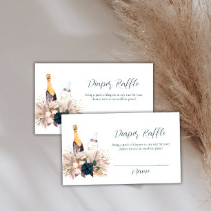 Boho Poppin Champagne Diaper Raffle Baby Shower Enclosure Card