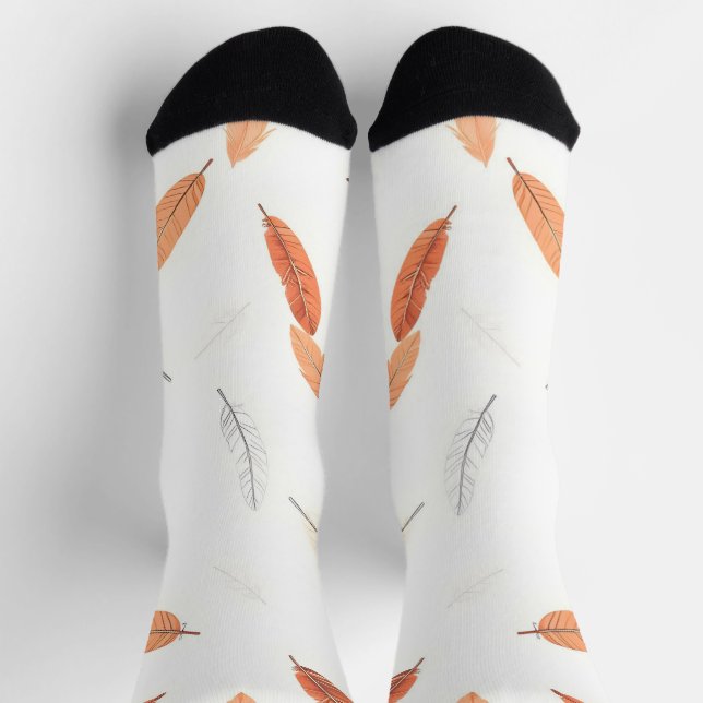Boho Popular Feathers Luxury Collection Socks (Top)