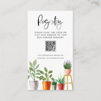 Boho Potted Houseplants QR Baby Shower Registry