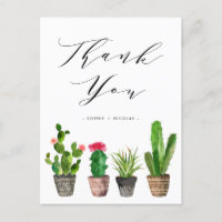 Boho Potted Succulent and Cactus Wedding Thank You