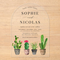 Boho Potted Succulents and Cactus Wedding