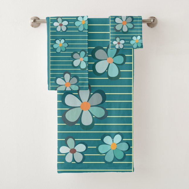 boho preppy style bath towel set (Insitu)