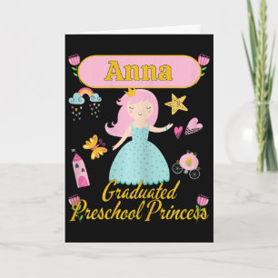 Boho Princess Anna 2026 Personalised Preschool Gra Card