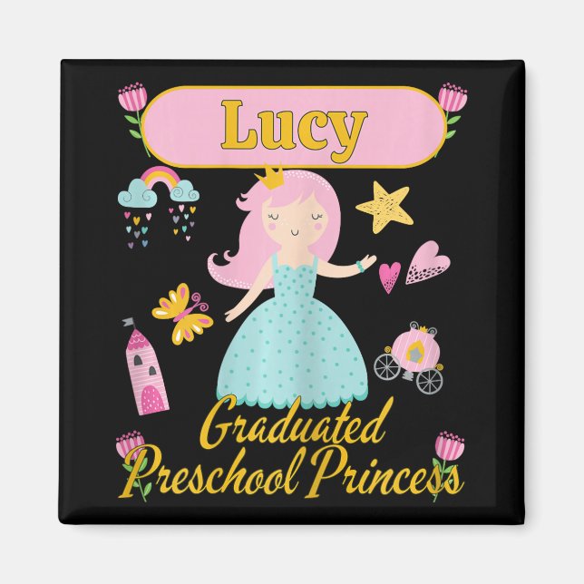 Boho Princess Lucy 2026 Personalised Preschool Gra Magnet (Front)