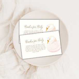 Boho Princess Swan Girl Books For Baby Shower Enclosure Card