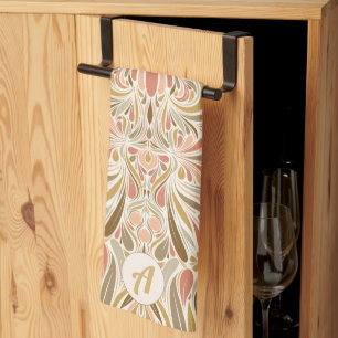 Boho Print with Retro Monogram Tea Towel