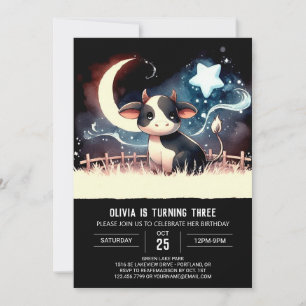  Boho Printable Cow Birthday Invitation
