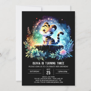 Boho Printable Tiger Birthday Invitation