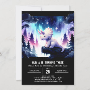 Boho Printable Triceratops Birthday Invitation