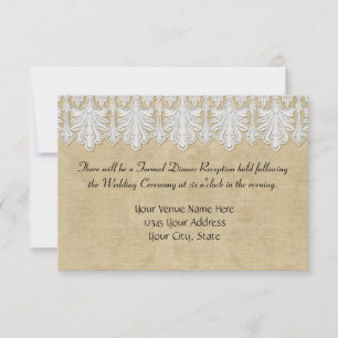 BOHO Printed Burlap n Lace gypsy Modern Mod Style Invitation