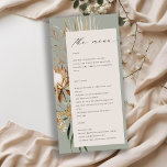 Boho Protea Dried Palm Floral Wedding Menu Card<br><div class="desc">If you need any further customisation please feel free to message me on yellowfebstudio@gmail.com.</div>