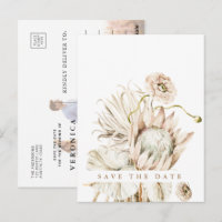 Boho Protea Pampas Grass Save the Date Photo Postc