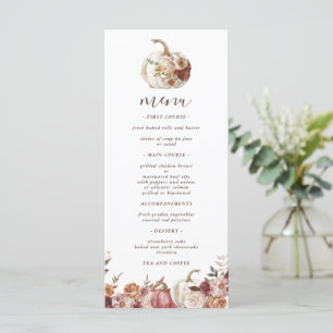 Boho Pumpkin Autumn Bloom Birthday Menu