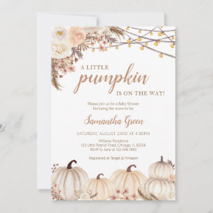 Boho Pumpkin Baby Shower Invitation