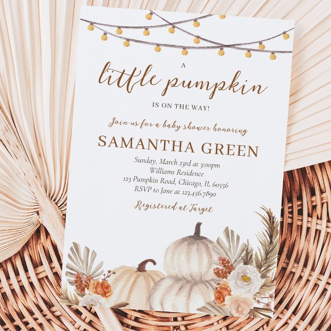 Boho Pumpkin Baby Shower Invitation (Creator Uploaded)