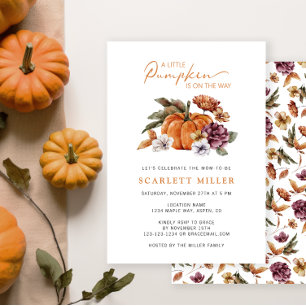 Boho Pumpkin Baby Shower Invitation