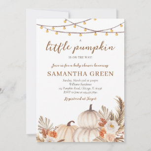 Boho Pumpkin Baby Shower Invitation