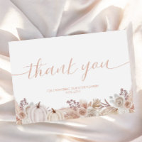 Boho Pumpkin Baby Shower Thank You Card