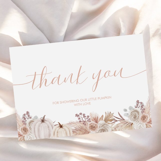 Boho Pumpkin Baby Shower Thank You Card (Creator Uploaded)