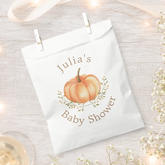Boho Pumpkin Fall Autumn Foliage Baby Shower  Favour Bags (Clipped)